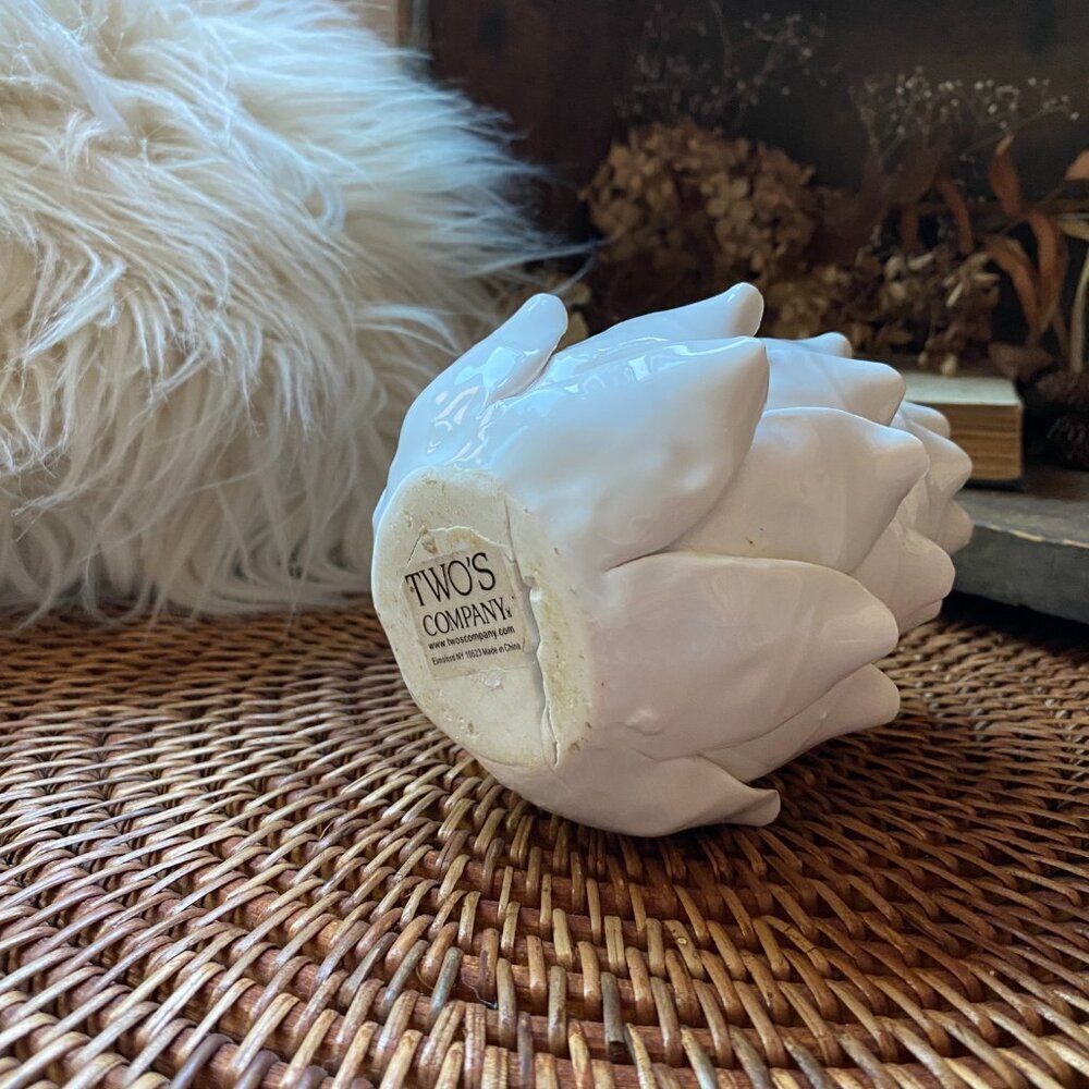 Two's Company - White Single Porcelain Artichoke Tealight Holder - Picture 7 of 9